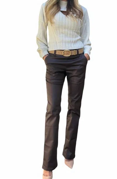 Bevy-flog Nansi Boot Leg Pants In Brown Vegan In Multi