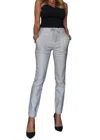 Bevy-flog Ribbed Ankle Cuffs Herringbone Pants In Light Grey In Gray