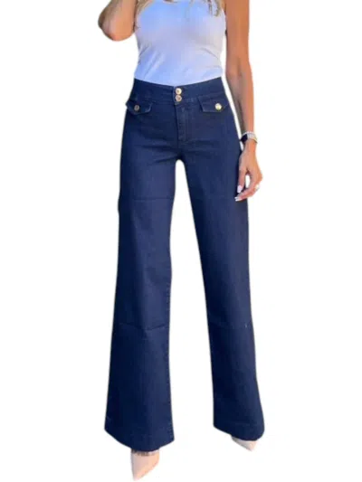 Bevy-flog Stacy Denim Pants In Dark Wash In Blue