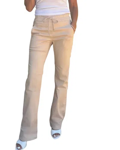 Bevy-flog Loren High-rise Drawstring Pants In Beige Blush In Multi