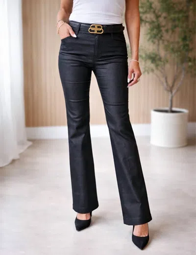Bevy-flog Novel Flared Pants In Black In Blue