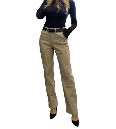 Bevy-flog Raquel Flared Pant In Light Brown In Gray