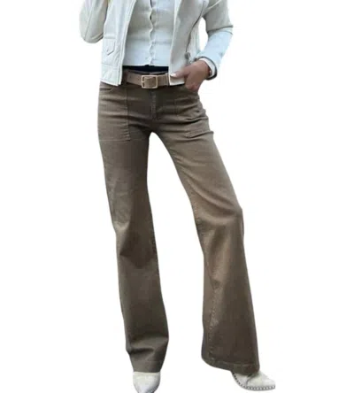 Bevy-flog Romi Flared Pant In Brown Washed In Multi