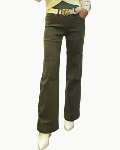 Bevy-flog Rose Cargo Wide Leg Pant In Green Croc