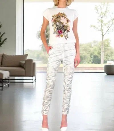 Bevy-flog Shely Stylish Pants In White Gray Camo