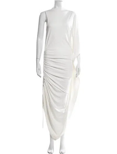 Pre-owned Bevza Asymmetrical Long Dress In White
