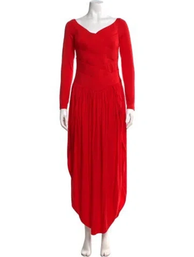Pre-owned Bevza Bamboo Long Dress W/ Tags In Red