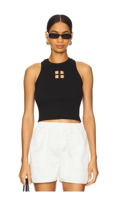 Bevza Bb Monogram Tank Top In 블랙