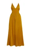 BEVZA BEE SILK CHARMEUSE MAXI DRESS
