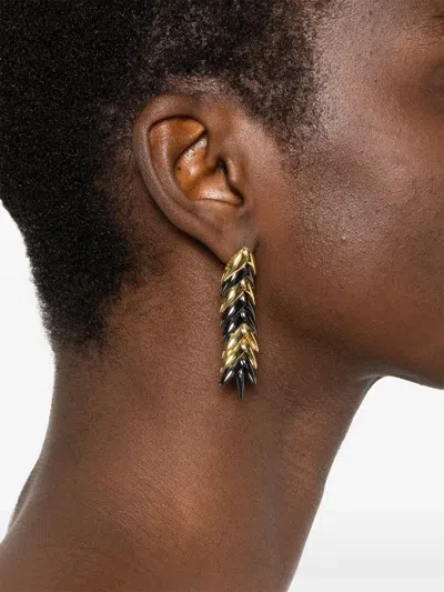 Bevza Burned Spikelet Earrings In Gold