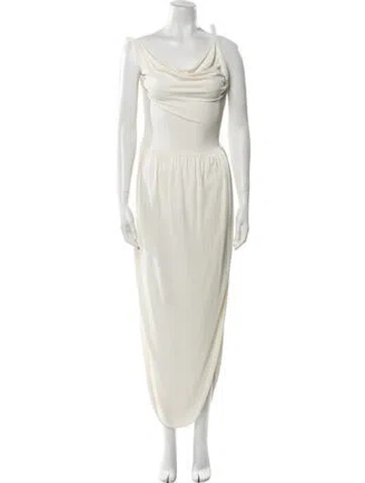 Pre-owned Bevza Cowl Neck Long Dress In Neutral