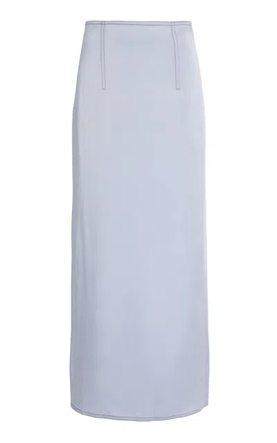 Bevza Crepe Maxi Skirt In Blue