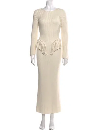 Pre-owned Bevza Crew Neck Long Dress In Neutral