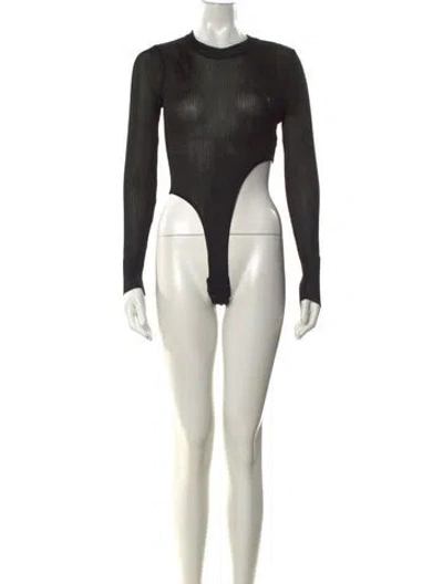 Pre-owned Bevza Crew Neck Long Sleeve Bodysuit In Black