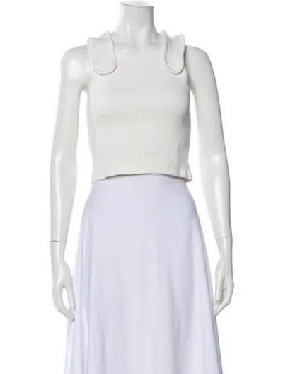 Pre-owned Bevza Crew Neck Sleeveless Crop Top In White