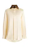 Bevza Exclusive Double-collar Satin Shirt In Multi