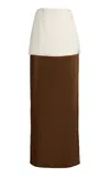 Bevza Exclusive Double-layer Satin Maxi Skirt In Multi