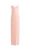 Bevza Exclusive Square Bra Satin Maxi Dress In Pink