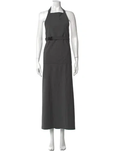 Pre-owned Bevza Halterneck Long Dress In Gray