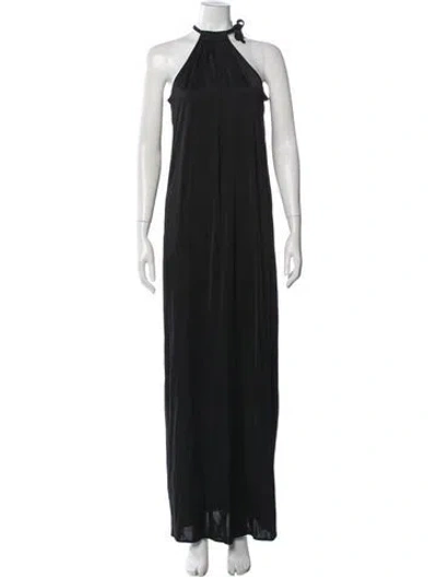 Pre-owned Bevza Halterneck Long Dress W/ Tags In Black