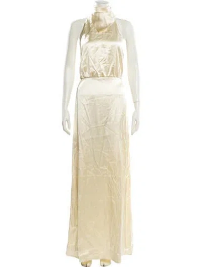 Pre-owned Bevza Halterneck Long Dress W/ Tags In Yellow