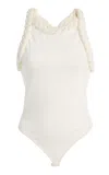 Bevza Braided-strap Tisto Bodysuit In White