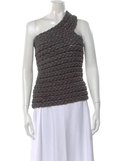 Pre-owned Bevza One-shoulder Sleeveless Top In Gray