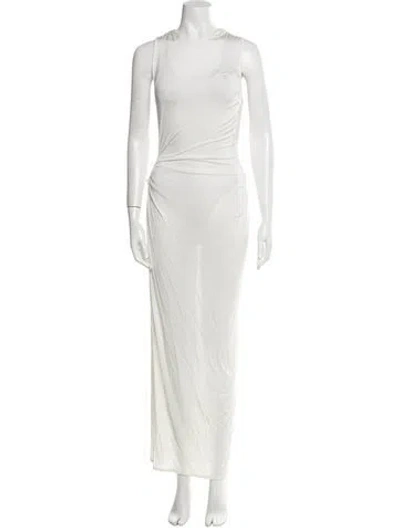 Pre-owned Bevza Scoop Neck Long Dress In White