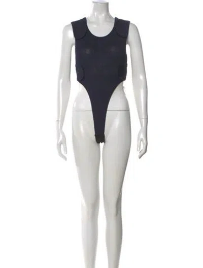 Pre-owned Bevza Scoop Neck Sleeveless Bodysuit In Black