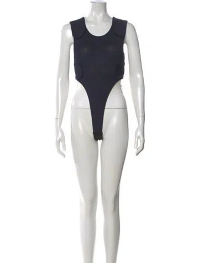Pre-owned Bevza Scoop Neck Sleeveless Bodysuit In Blue