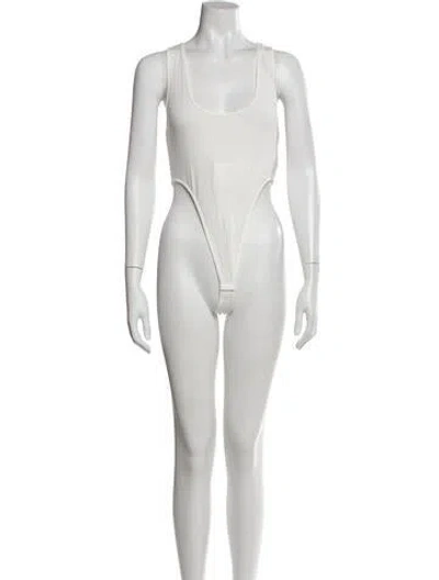 Pre-owned Bevza Scoop Neck Sleeveless Bodysuit In White