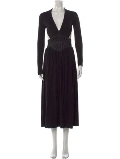Pre-owned Bevza Silk Midi Length Dress In Black