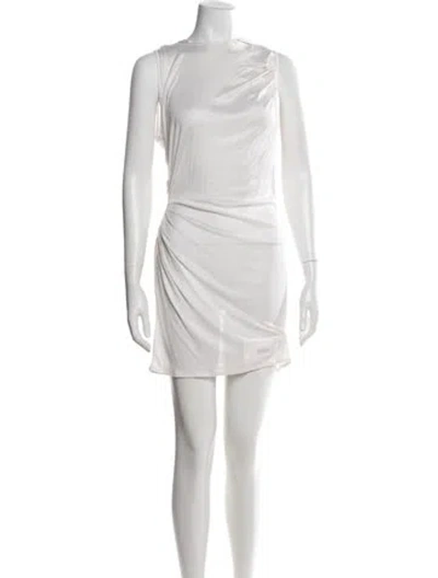 Pre-owned Bevza Silk Mini Dress In White