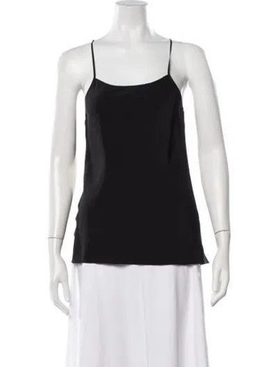 Pre-owned Bevza Silk Scoop Neck Top In Black