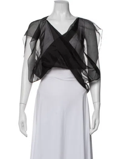 Pre-owned Bevza Silk V-neck Blouse In White