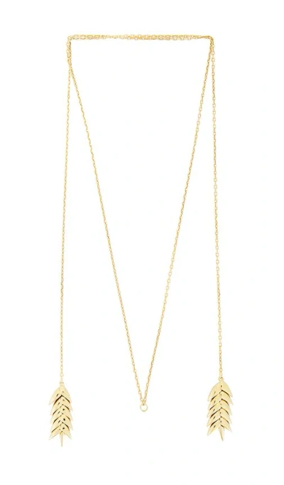 Bevza Spikelet Long Pendant In Gold