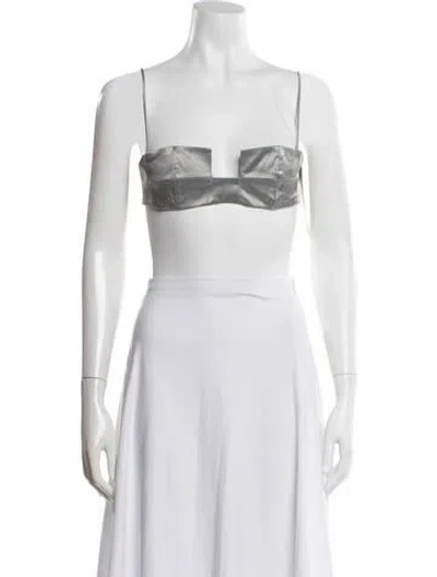 Pre-owned Bevza Square Neckline Sleeveless Crop Top In Neutral