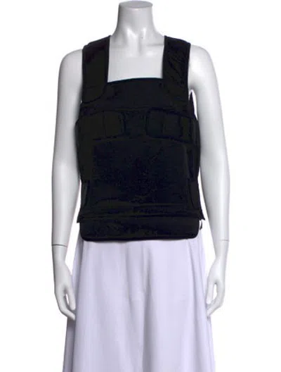 Pre-owned Bevza Square Neckline Sleeveless Top In Black