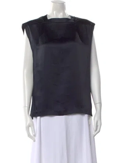 Pre-owned Bevza Square Neckline Sleeveless Top In Blue