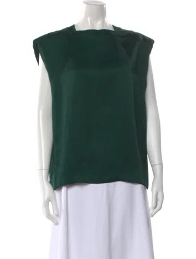 Pre-owned Bevza Square Neckline Sleeveless Top In Green