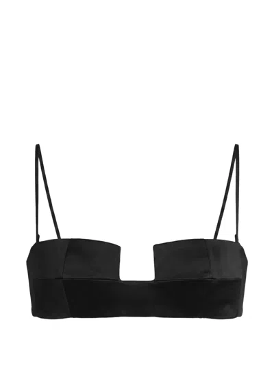 Bevza Square-cut Spaghetti-strap Top In Black