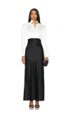 Bevza Stand-collar Dress In 乳白色&黑色