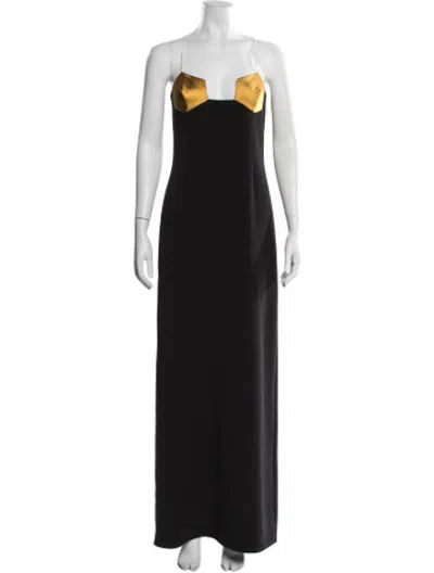 Pre-owned Bevza Strapless Long Dress In Black