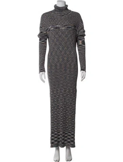 Pre-owned Bevza Striped Long Dress In Blue
