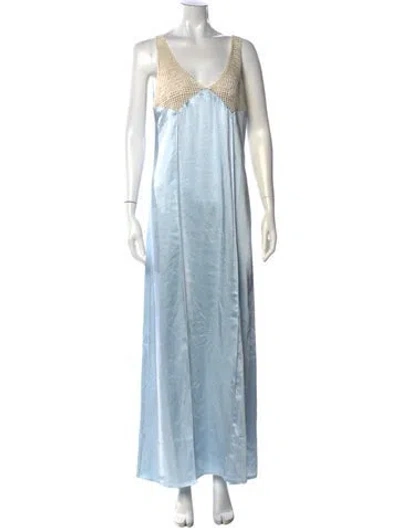 Pre-owned Bevza V-neck Long Dress W/ Tags In Blue