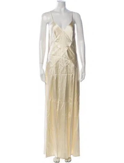 Pre-owned Bevza V-neck Long Dress W/ Tags In Neutrals