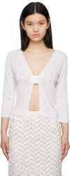 Bevza Hook-fastening V-neck Cardigan In White