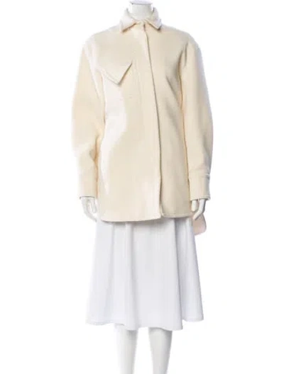 Pre-owned Bevza Wool Faux Fur Coat In Neutral