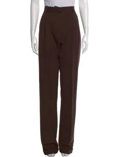 Pre-owned Bevza Wool Straight Leg Pants In Brown