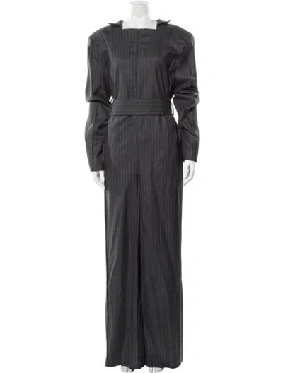 Pre-owned Bevza Wool Striped Jumpsuit W/ Tags In Gray